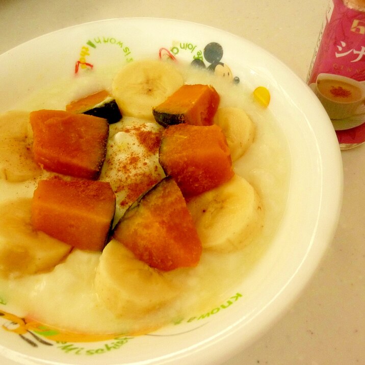 ☆カルピス風味♪かぼちゃとバナナ入りヨーグルト☆
